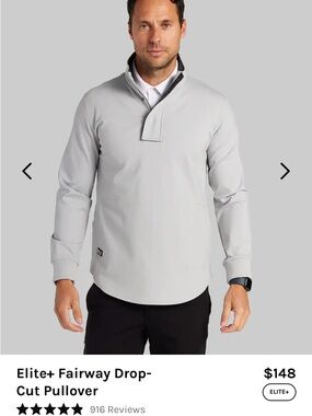 BYLT Basics Elite+ Fairway Drop-Cut Pullover - Light Gray